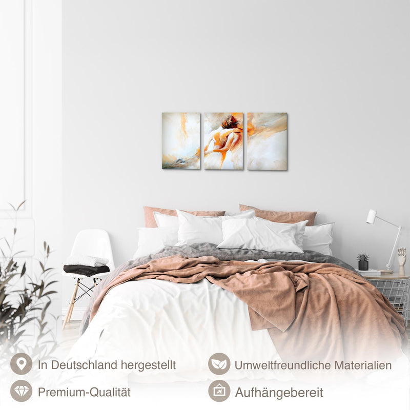 Runa Art Ballerine Tableau Decoration Murale Salon chambre XXL Gris Banksy Style 3 Parties Decoration Murale 051030a