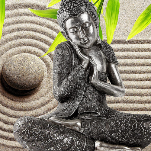 Runa Art Bild Buddha Feng Shui Modern Wandbilder Wohnzimmer Schlafzimmer 1 Teilig - Made In Germany - Sand Beige Grün Flur 505515a