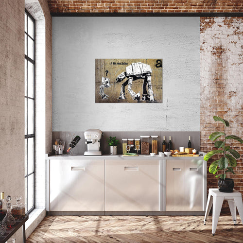 Runa Art Bild I am your Father Modern Wandbilder Loft Wohnzimmer 1 Teilig - Made In Germany - Street Art Braun Flur 302015a