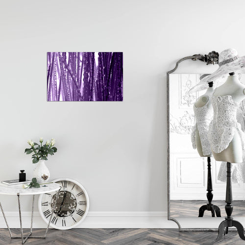 Runa Art Bild Gräser Morgentau Modern Wandbilder Wohnzimmer Schlafzimmer 1 Teilig - Made In Germany - Spa Violett Lila Flur 200715b