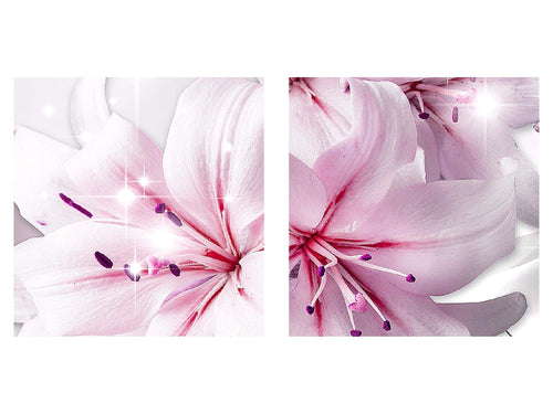 Runa Art Wandbild Blumen Pflanzen 100 x 40 cm Modern Bild auf Vlies Leinwand Rosa Wohnzimmer Schlafzimmer Büro Blumen 021812c