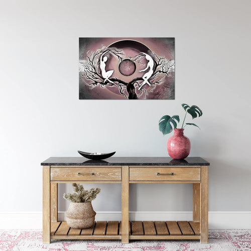 Runa Art Bild Abstrakt Figuren Modern Wandbilder Wohnzimmer Schlafzimmer 1 Teilig - Made In Germany - Liebespaar Braun Flur 300515a