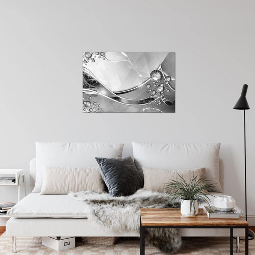 Runa Art Bild Abstrakt Modern Wandbilder Wohnzimmer 1 Teilig - Made In Germany - Schwarz Weiss Grau Flur 109115c