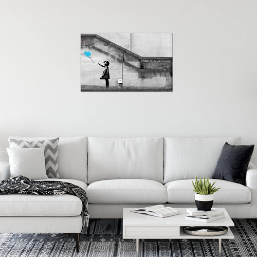 Runa Art Bild Banksy Ballon Girl Modern Wandbilder Loft Wohnzimmer 1 Teilig - Made in Germany - Street Art Red Flur 301614a