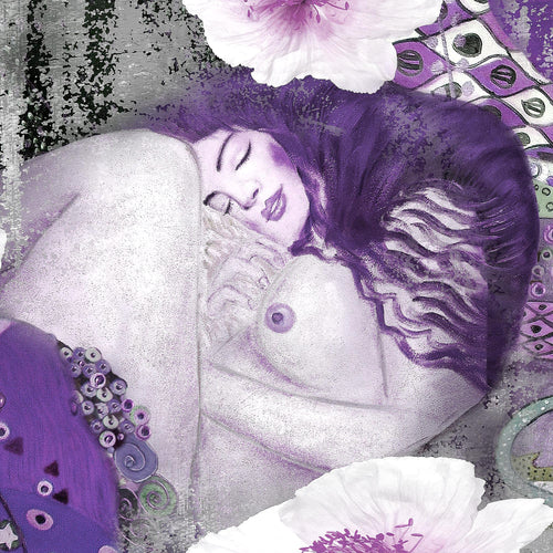 Runa Art Bild Wohnzimmer Collage Gustav Klimt 5 Teilig Frau Rot Wandbilder auf Vlies Leinwand 018553a