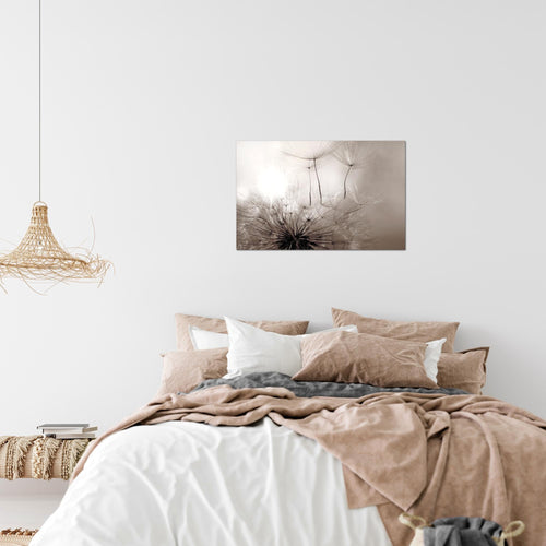 Runa Art Bild Pusteblumen Modern Wandbilder Wohnzimmer Schlafzimmer 1 Teilig - Made In Germany - Blumen Rosa Grau Flur 053615b