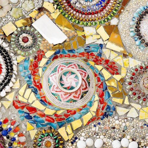 Runa Art Bild Abstrakt Mosaik Modern Wandbilder Wohnzimmer Schlafzimmer 1 Teilig - Made In Germany - Orientalisch Bunt Flur 501315a