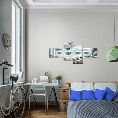 Runa Art Wandbilder Set XXL Abstrakt Wohnzimmer Schlafzimmer Büro Abstraktion 4 Teilig - Made in Germany - 108245a