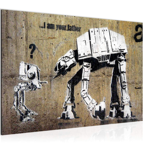 Runa Art Bild I am your Father Modern Wandbilder Loft Wohnzimmer 1 Teilig - Made In Germany - Street Art Braun Flur 302015a