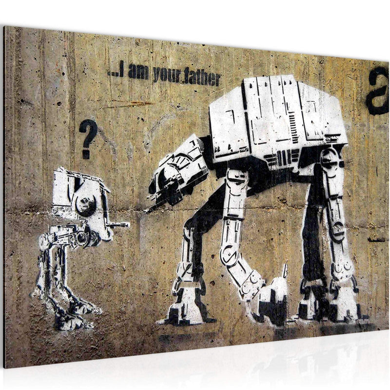 Runa Art Bild I am your Father Modern Wandbilder Loft Wohnzimmer 1 Teilig - Made In Germany - Street Art Braun Flur 302015a