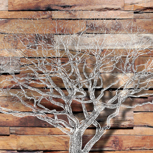 Runa Art Bild Abstrakt Baum Modern Wandbilder Wohnzimmer Schlafzimmer 1 Teilig - Made In Germany - Holzoptik Beige Braun Flur 108915a