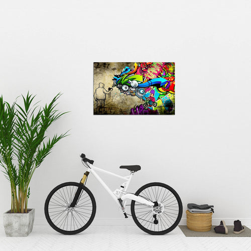 Runa Art Bild Graffiti Modern Wandbilder Loft Wohnzimmer 1 Teilig - Made In Germany - Street Art Bunt Flur 401915a