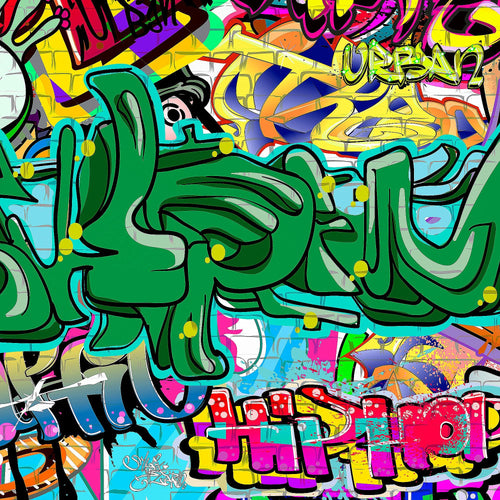 Runa Art Bild Graffiti Modern Wandbilder Loft Wohnzimmer 1 Teilig - Made In Germany - Street Art Bunt Flur 402015a