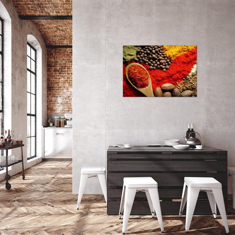 Runa Art Bild Küche Gewürze Modern Wandbilder Esszimmer Küchenbilder 1 Teilig - Made In Germany - Esszimmer Rot Flur 500415a