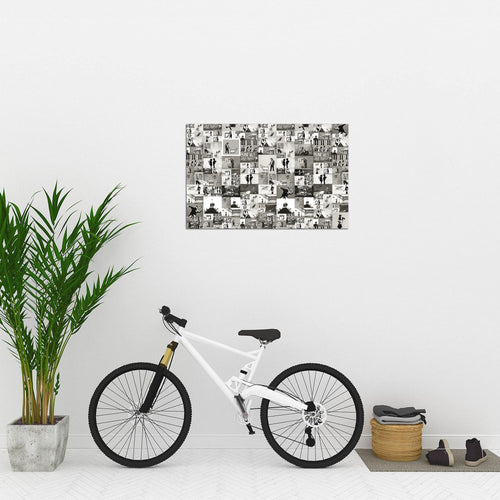 Runa Art Bild Collage Banksy Modern Wandbilder Loft Wohnzimmer 1 Teilig - Made In Germany - Street Art Braun Flur 302715c