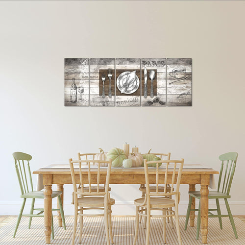 Runa Art Bild Küche Abstrakt Wandbilder auf Vlies Leinwand 5 Teilig Wanddekoration Esszimmer Küchenbilder 038156c