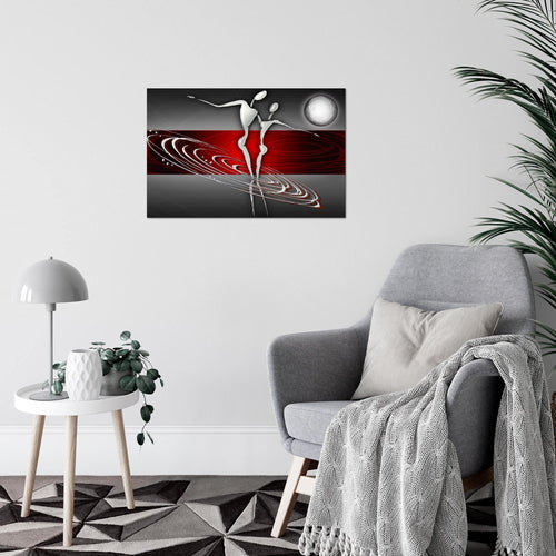 Runa Art Peinture Abstrait Moderne Tableau Decoration Murale - 100% Made In Germany - Diamant Gris Rouge Salle 020914a