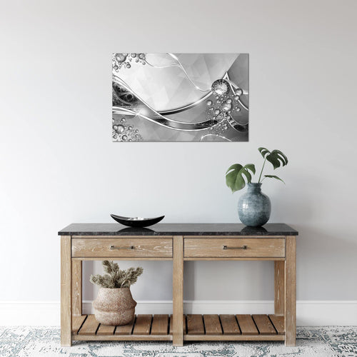 Runa Art Bild Abstrakt Modern Wandbilder Wohnzimmer 1 Teilig - Made In Germany - Schwarz Weiss Grau Flur 109115c