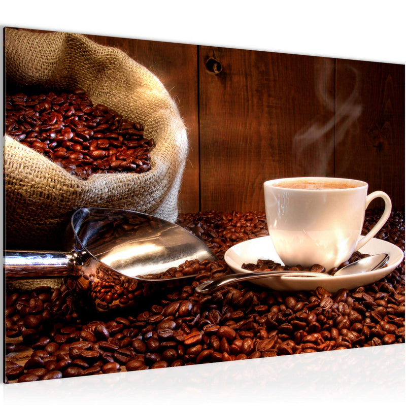 Runa Art Bild Küche Kaffee Modern Wandbilder Esszimmer Küchenbilder 1 Teilig - Made In Germany - Coffee Braun Flur 501815b